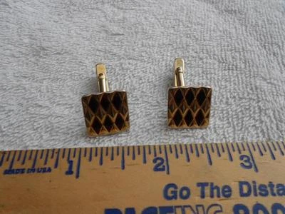 Vintage Swank Dark Red Lucite Gold Tone Cufflinks - Image 1 of 4