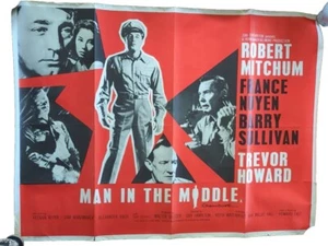 The Man in the Middle Locandina Film Originale 1SH UK 30x40 Robert Mitchum Rara - Foto 1 di 8