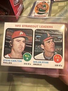 1973 Topps “1972 Topps Strikeout Leaders” Steve Carlton Nolan Ryan #67 EX…