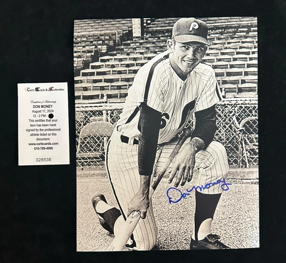 Don Money Signed Autographed 8 x 10 Baseball Photo Philadelphia Phillies COA Foto 1 de 1