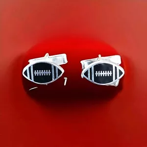 Erick's Sterling Silver American Football Cufflinks Taxco.925 - Picture 1 of 7