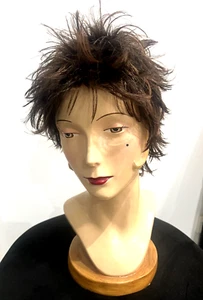 Trendy Short Messy Pixie Wig - Dark Brown Synthetic Hair - Edgy Spiked Style - Picture 1 of 10