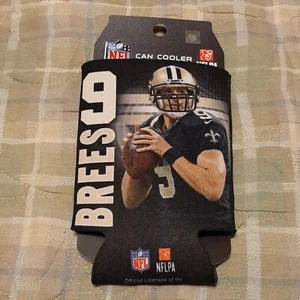 NEW ORLEANS SAINTS BREES #9 KOOZIE CAN COOLER NEW DOUBLE SIDED FLAT - Picture 1 of 2