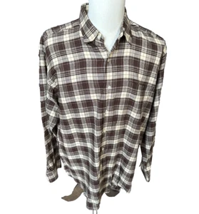 Polo Ralph Lauren Marlowe Brown Plaid Vintage Mens Flannel Shirt Size XL - Picture 1 of 5