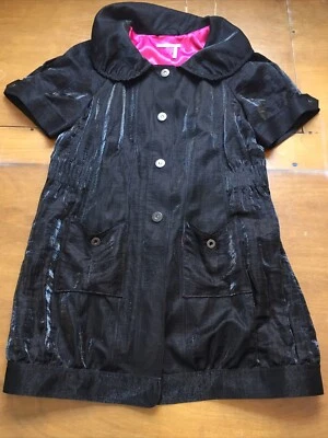 Ladies Dress CLASSIQUES ENTIER  Black. Short Sleeve Zipper & Snaps  Size L  a425 - Image 1 of 4