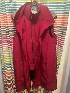 Chaqueta roja sin mangas Coldwater Creek Dover con capucha para mujer mediana - Imagen 1 de 7