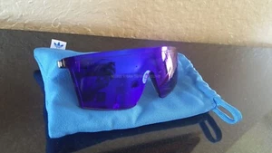 ADIDAS OR0047 92X Black Plastic Frame Blue Mirror Sunglasses - Picture 1 of 12