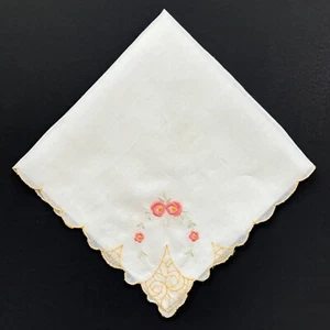 Vintage Embroidered Floral Bridesmaid Wedding Handkerchief Heirloom Cottagecore - Picture 1 of 3