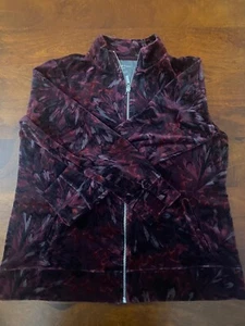 KAREN SCOTT SPORT JACKET MEDIUM Floral red  long sleeve - Picture 1 of 12