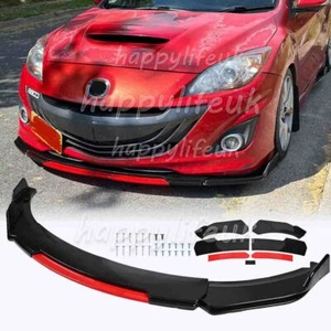 For Mazda 3 5 6 CX-3 CX-5 MX-5 Front Bumper Lip Spoiler Splitter Gloss Red Black - Picture 1 of 9
