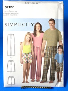 Pattern -Simplicity S9127 Pajama Pants or Shorts (Lounge) Child, Teen Adult - Picture 1 of 6