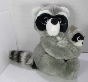 Vintage Dakin Mama & Baby Waschbär Plüsch Natur Babys 1980 Stofftier Spielzeug Neu mit Etikett - Bild 1 von 7