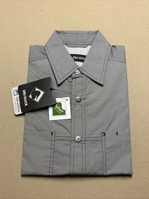 Dri Duck Fishing Shirt Mens Small Gray Short Sleeve Vented Water Resistant New S - Image 1 of 4