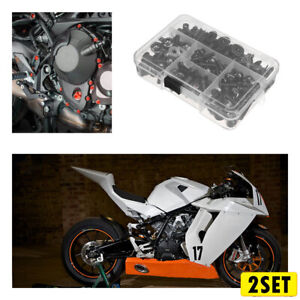 2X CNC Motorcycle Complete Fairing Bolts Kit Bodywork Screws Nuts For Kawasaki B