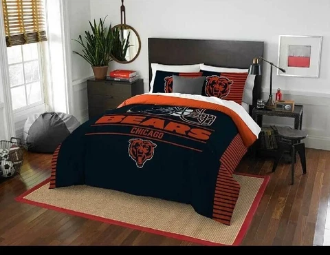 Chicago Bears NFL Northwest Draft King Bedding Comforter Set FREE SHIPPING Cover