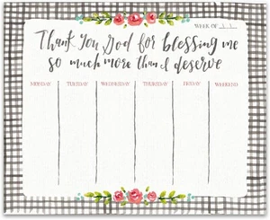 Weekly Planner- Thank You  God for Blessing Me So Much More Than I Deserve Kathy - Picture 1 of 7