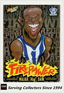 2014 AFL Champions Laserfoil Firepower Caricature FC38 Majak Daw (N.Melbourne)