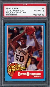 1990-91 Fleer #1 David Robinson Rookie Sensations 8 - Picture 1 of 2