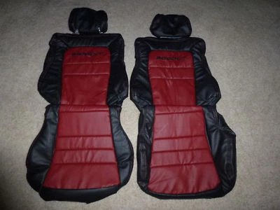 Cubierta de asiento de cuero de repuesto personalizada Mitsubishi 3000GT 1991-1999 negra/borgoña Foto 1 de 4