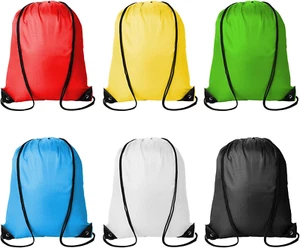 6Pcs Drawstring Backpacks Bulk String Bag Cinch Sack Pack Storage Knapsack Polye - Picture 1 of 12