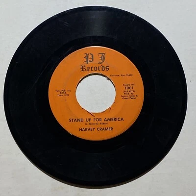 HEAR! RARE VG+ ROCKABILLY 45 Harvey Cramer By George Stand Up For America PJ - Image 1 of 2
