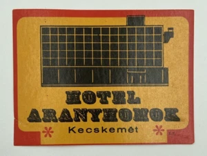 Original Rare Vintage Luggage Label / Sticker Motel Aranyhomok Kecskemet - Picture 1 of 2