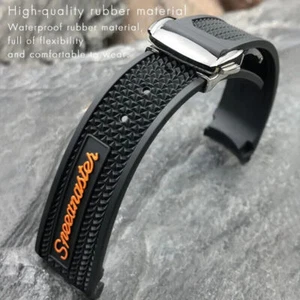 18mm 19mm 20mm 21mm Rubber Watch Band Strap For Omega Speedmaster MoonSwatch - Picture 1 of 12
