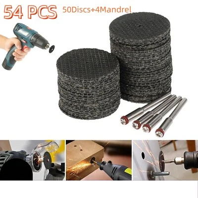 54 pcs Mini Cut Off Wheel Cutting Disc Drill For Dremel Rotary Mandrel Multi - Image 1 of 4