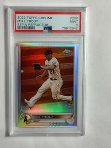 MIKE TROUT SEPPIA RIFRATTORE 2022 TOPPS CROMO #200 PSA 9 - Foto 1 di 2