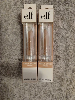 2 -ELF Srsly Satin Lipstick #29690  creme , - Image 1 of 2