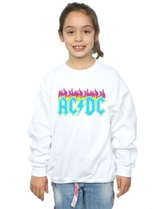 AC/DC Girls Neon Flames Sweatshirt - Picture 1 of 13