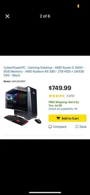 CyberPower Gaming PC - Image 1 of 2