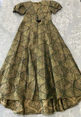 Réplicas de Museo Limitado Pequeño Disfraz de Cosplay Dorado Verde Vestido 6 8 Medieval Foto 1 de 4