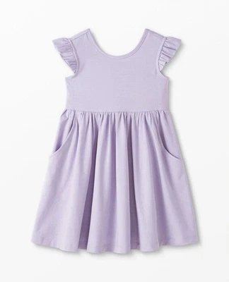 Hanna Anderson Peaceful Purple Super Soft Ruffle Skater Dress Size 5 - Image 1 of 4