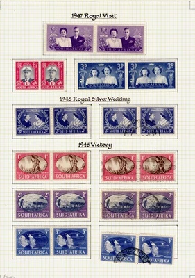 SUDÁFRICA/SW AFRICA GVI-QEII 1947-53 conjuntos en páginas de álbum x9 (#51) Foto 1 de 4