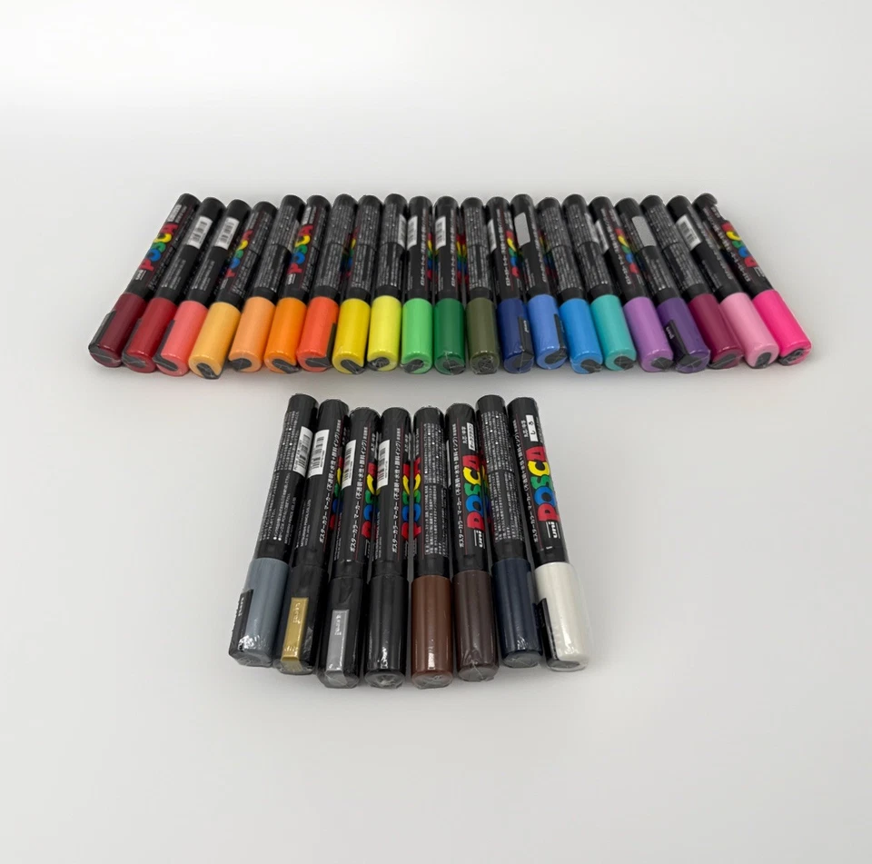 Uni Posca Paint Pen Acrylic Paint Full Set 29 Colors Medium Point Pen Mitsubishi - Image 1 of 4