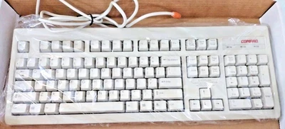 VINTAGE COMPAQ MECHANICAL PS2 KEYBOARD 235212-101 121640-001A RT6656TW RM0-KBRK - Image 1 of 4