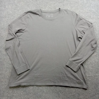 Camiseta informal Life Is Good para mujer 2XL gris trituradora manga larga algodón Foto 1 de 4