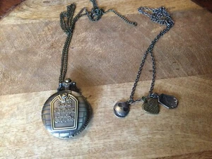 The Nightmare Before Christmas Quartz Pocket Watch Chain Gothic with Necklaces - Picture 1 of 3