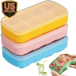 Mini Ice Cube Trays for Freezer, Silicone Ice Cube Trays with Lid for Mini Fridg - Picture 1 of 7