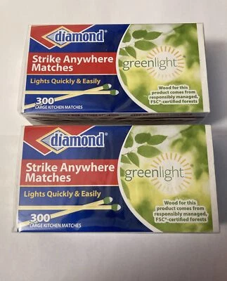 (2 boxes) (300 per box)Vintage Diamond Strike Anywhere Matches - Image 1 of 4