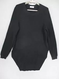 Scanlan Theodore Jumper Womens Large Black Ribbed Knit Long Oversized Sweater - Picture 1 of 18