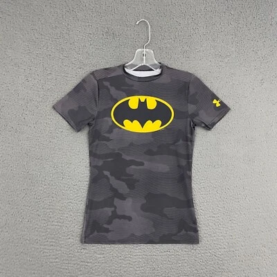 Under Armour x Batman Shirt Mens Boys Large Fitted Camouflage Activewear Workout - Image 1 of 4