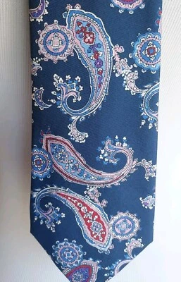 Daniel Cremieux tie limited edition 7 Fold Silk Blue Paisley - Image 1 of 4