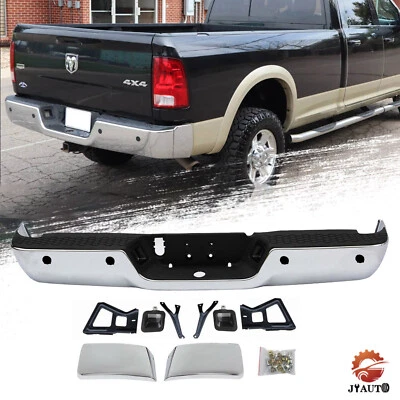 Chrome Rear Step Bumper w/ Sensor Holes For 09-18 Dodge Ram 1500 10-12 2500 3500 Foto 1 de 4