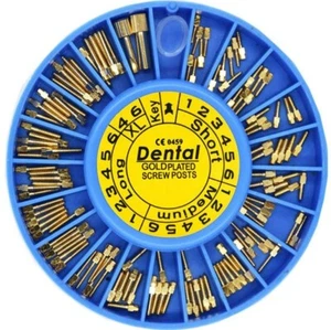 Dental Root Canal Pins Conical Screw Post Gold plated Core Crown Repair 120pcs - Picture 1 of 5