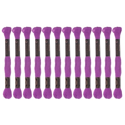 12 Skeins Embroidery Floss 8m Egyptian Cotton Cross Stitch Thread, Deep Pink - Image 1 of 4