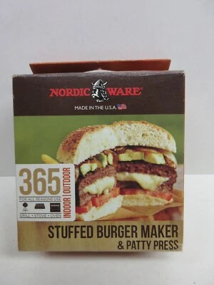 Deslizadores para hacer hamburguesas y prensa de hamburguesas rellenas Nordic Ware hechos en EE. UU. NUEVOS EN PAQUETE Foto 1 de 3