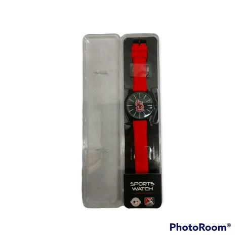 Sparo Licensed St Louis Cardinals MLB Men's Sport Watch Cardinal red leathe band Cover