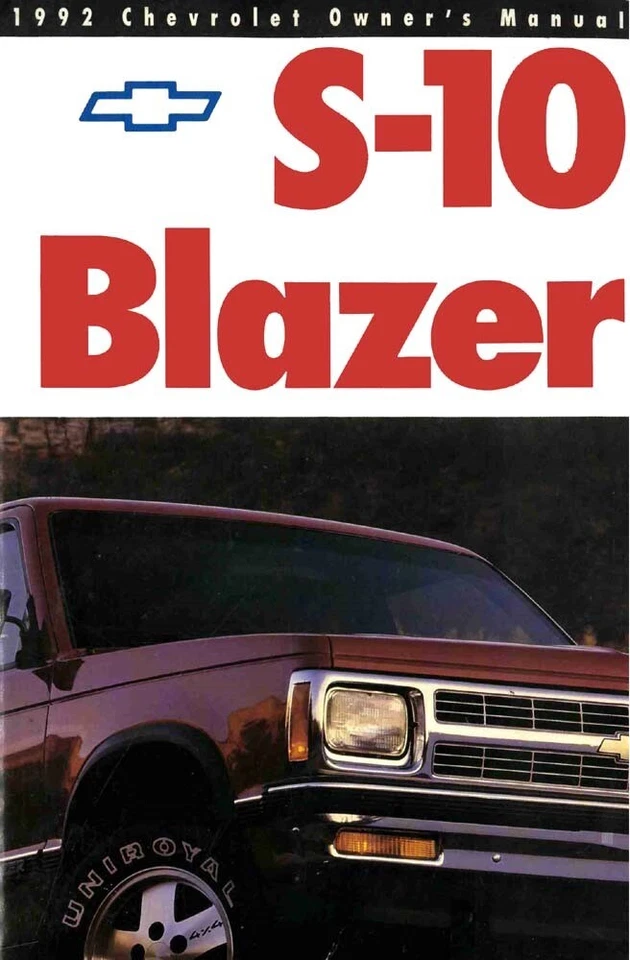 1992 Chevrolet S-10 Blazer Truck Owners Manual User Guide - Imagem 1 de 1